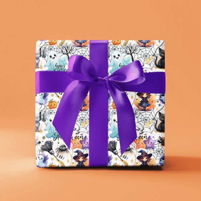 Charme Halloween Wrapping Paper Orange - Lila Geschenkpapier Set (Von Creator hochgeladen)