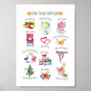 Charme Illustrierte Einrichtung Poster