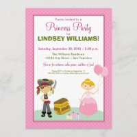 Charme Princess & Pirate Party Einladung