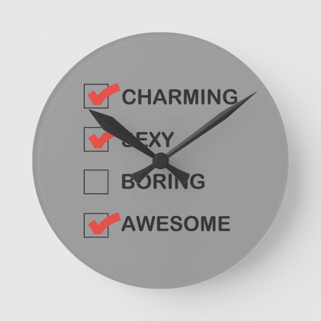 Charme Runde Wanduhr (Vorderseite)