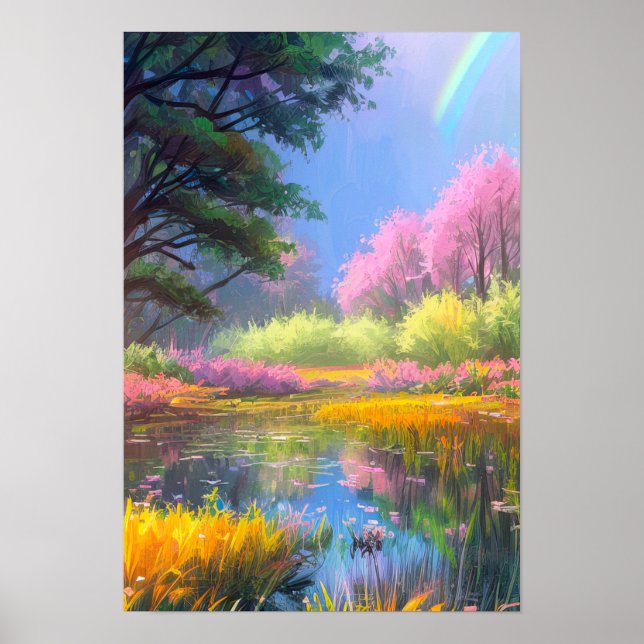 Charme und farbenfrohe Liebe zum Sumpf Poster (Vorne)