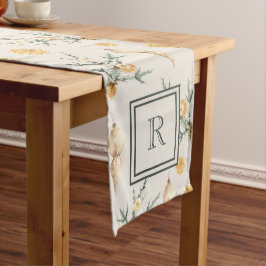 Charme Wärm Winter Watercolor Monogram Mittelgroßer Tischläufer
