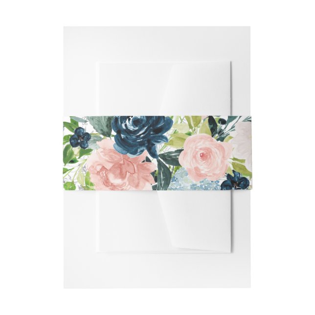 Charmed Watercolor Floral Bouquet Einladungsbanderole (Vorderseite Beispiel)