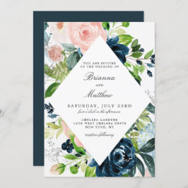 Charmed Watercolor Floral Wedding Einladung