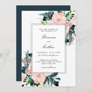 Charmed Watercolor Floral Wedding Einladung