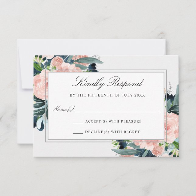 Charmed Watercolor Floral Wedding RSVP (Vorderseite)