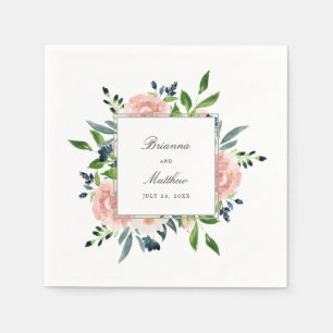 Charmed Watercolor Floral Wedding Serviette