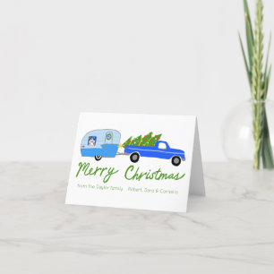 Charmiger Weihnachts-Camper-Vintage-Anhänger RV We Feiertagskarte