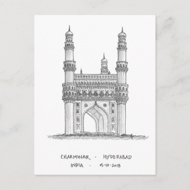 Charminar, Hyderabad, Indien Postkarte (Vorderseite)
