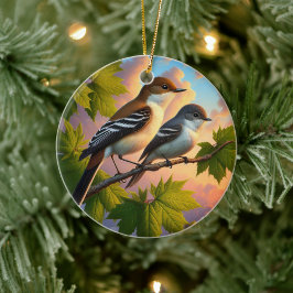 Charming Alder Flycatcher Bird Keepsake Keramik Ornament