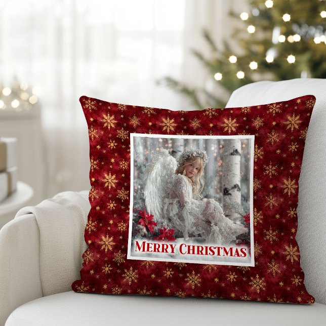 Charming Angel Red Gold Kids Room Decor Best Xmas Kissen (Charming Angel Red Gold Kids Room Decor Best Christmas Pillow

)