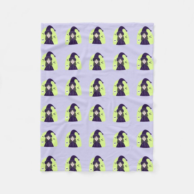 Charming Angry Cute Witch Fleecedecke (Vorderseite)