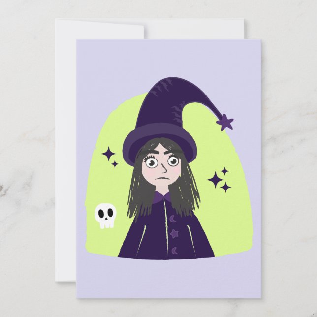 Charming Angry Cute Witch Karte (Vorderseite)
