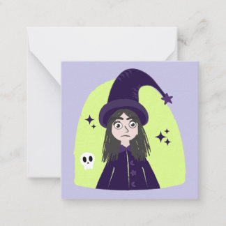 Charming Angry Cute Witch Mitteilungskarte