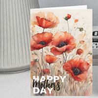 Charming Artistic Red Poppies Mother Day
