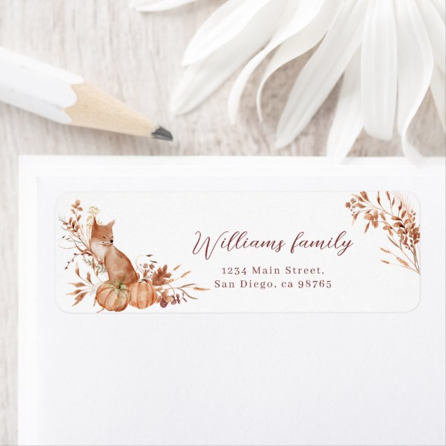 Charming Autumn Terracotta Baby Fox Pumpkin (Insitu)