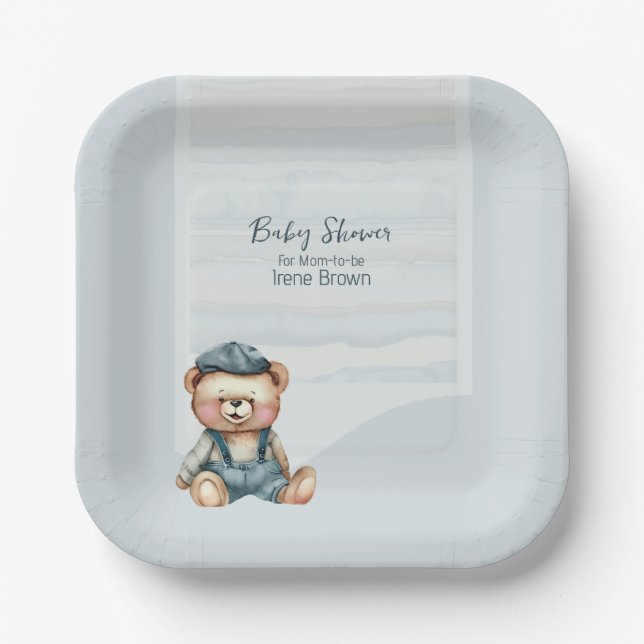 Charming Baby Shower Paper Plate Pappteller (Vorderseite)