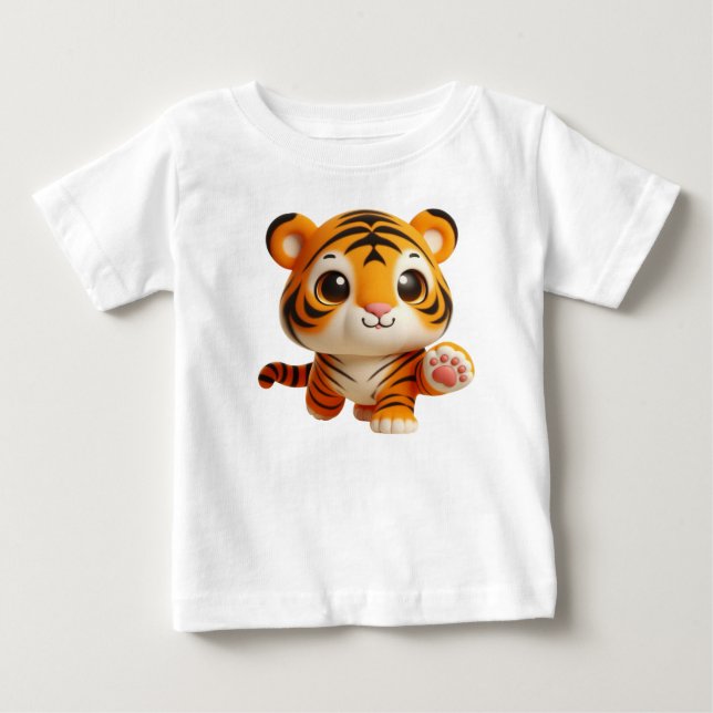 Charming Baby Tiger in spielerischer Pose T-shirt (Vorderseite)