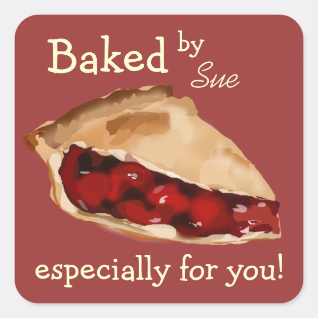 Charming "Baked by YOU" Sonderaufkleber Quadratischer Aufkleber (Vorderseite)