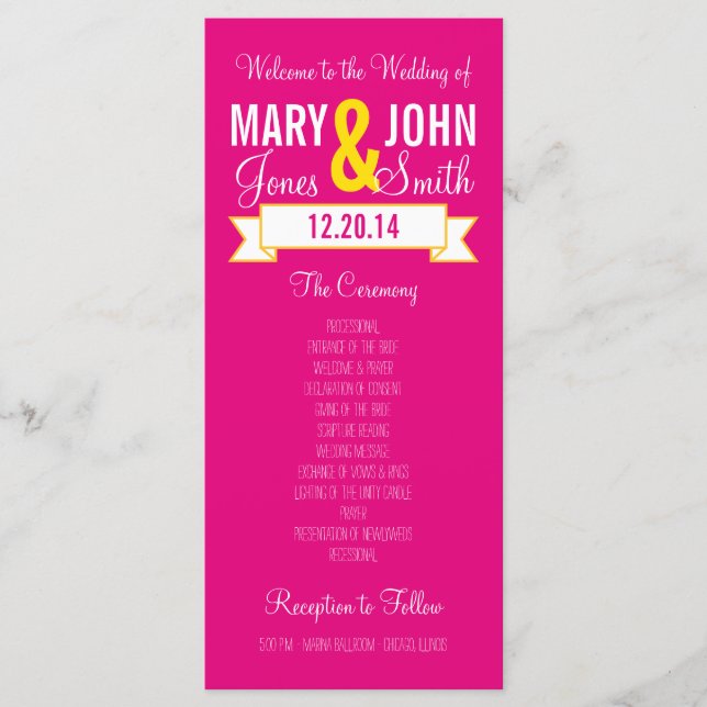 Charming-Banner-Zeremonie Programm (Vorderseite)