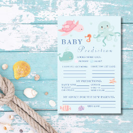 Charming Blue Nautical Baby Guessing Game Card Flyer
