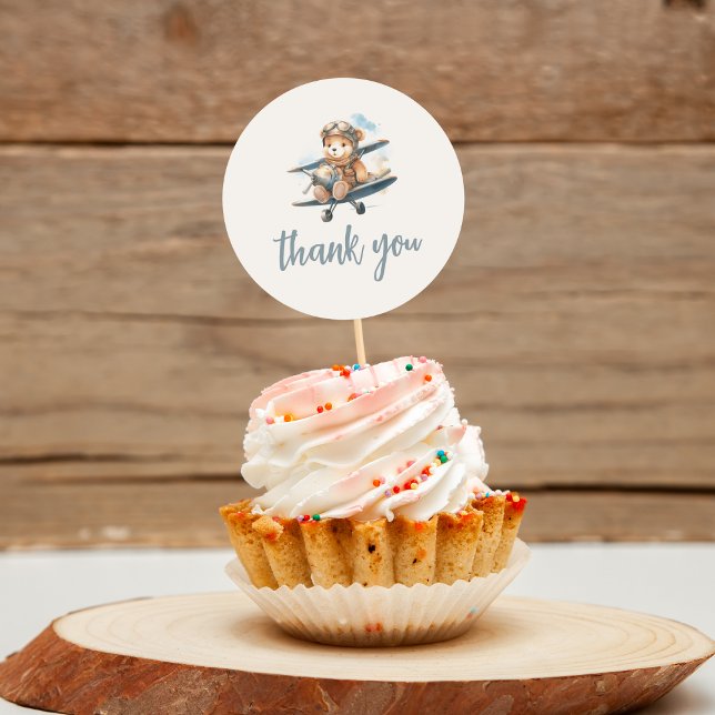 Charming Blue Teddy Bear Boy Baby Dusche Runder Aufkleber (Von Creator hochgeladen)