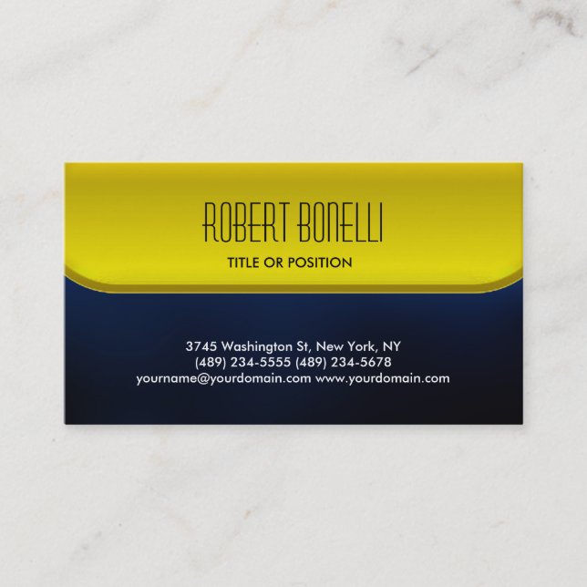 Charming Blue Yellow Muster Business Card Visitenkarte (Vorderseite)