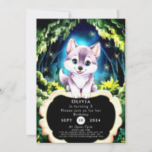 Charming Boho Woodland Wolf Geburtstag