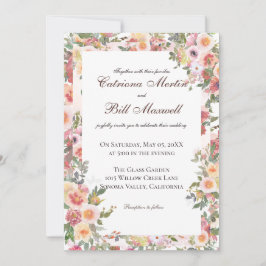 Charming Botanical Floral Wedding Invitation Einladung