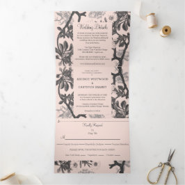 Charming Botanische Hochzeit Dreifach Gefaltete Einladung