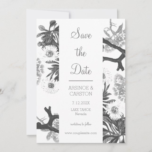 Charming Botanische Hochzeit Save The Date (Vorderseite)
