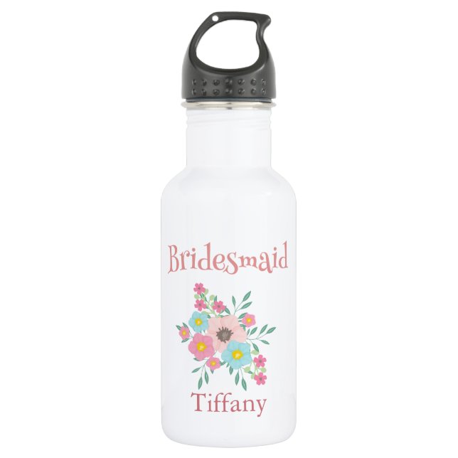 Charming Bridesmaid Floral Bouquet Trinkflasche (Vorderseite)