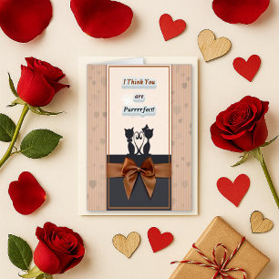 Charming Brown Strike Cat Silhouette Liebe Card