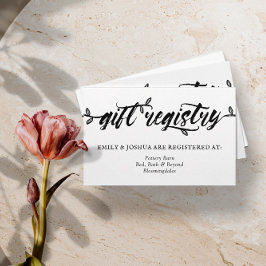 Charming Brush Script-Kalligrafie-Geschenkregister Begleitkarte