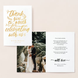 Charming Brush Script Vielen Dank für Ihr Hochzeit Folienkarte