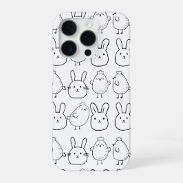 CHARMING BUNNIES AND CHICKS ILLUSTRATION   iPhone 16 PRO HÜLLE