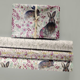 Charming Bunnies Meadow Blume Decoupage Geschenkpapier Set