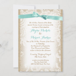 Charming Burlap Bows und Lace Einladung