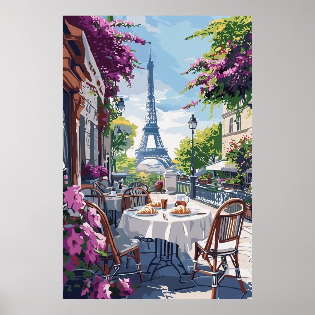 Charming Café Scene Poster (Vorne)