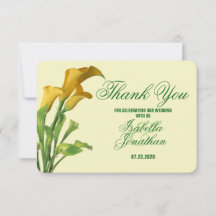 Charming Calla Lily Wedding Dankeschön Card