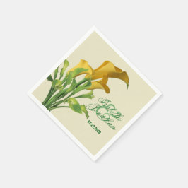 Charming Calla Lily Wedding Paper Napkins Serviette