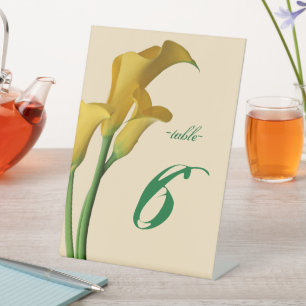 Charming Calla Lily Wedding Tischnummer Sockelschild