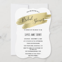 Charming Calligraphy Gold Stroke Brautparty Einladung