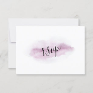 Charming Calligraphy Pink Watercolor Wedding RSVP Karte