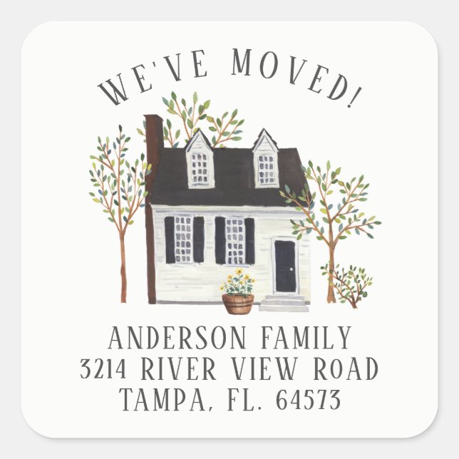 Charming Cape House Wir haben das Adressetikett ve Quadratischer Aufkleber (Vorderseite)