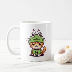 Charming Cat in Froschhut - Adorable Baby Kitten Kaffeetasse