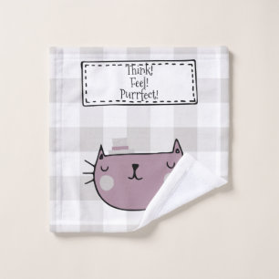 Charming Cat Lover's Purfect Buffalo kariert Badhandtuch Set