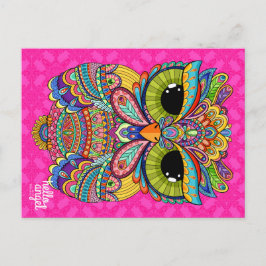 Charming Charlie Owl Postcard Postkarte