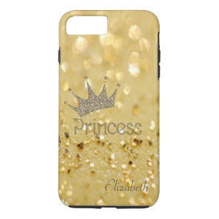 Charming Chic Blue, Tiara, Prinzessin, Gold Glitte Case-Mate iPhone Hülle