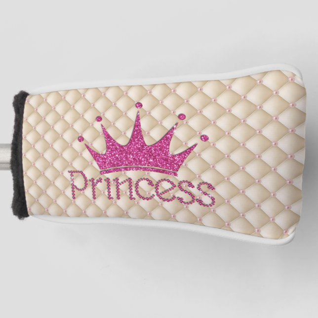 Charming Chic Pearls, Tiara, Prinzessin, Glitterie Golf Headcover (Vorderseite)